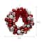 21" Red & White Shatterproof Ornament Wreath with Bow by Ashland®